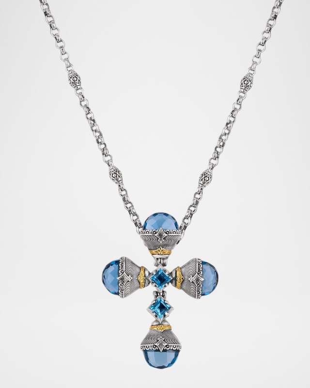 Kyma Blue Spinel and Swiss Blue Topaz Necklace